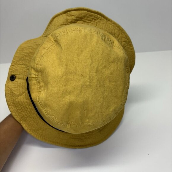 Polcadot Summer Bucket Hat Cap Yellow Blue Summer Garden Hiking Unisex Beach - Picture 5 of 10